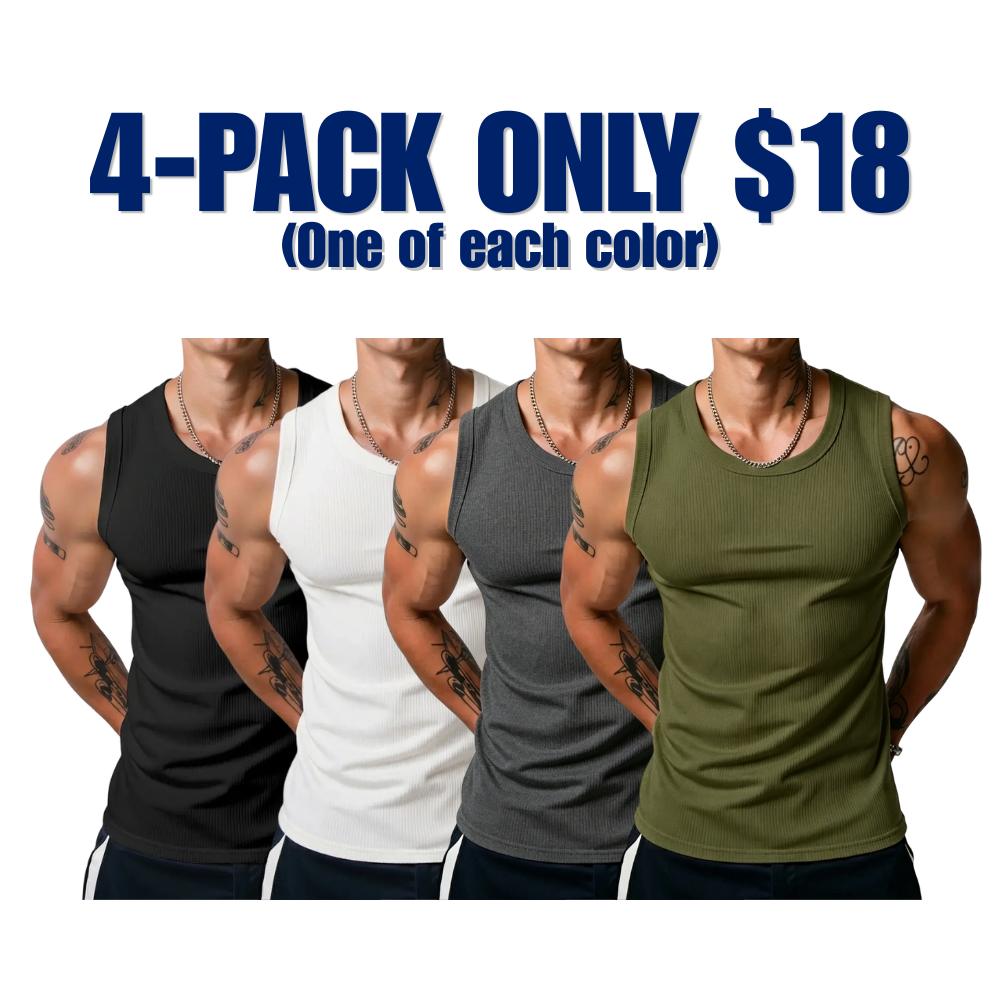 Men's Wide Strap Ribbed Tank Top