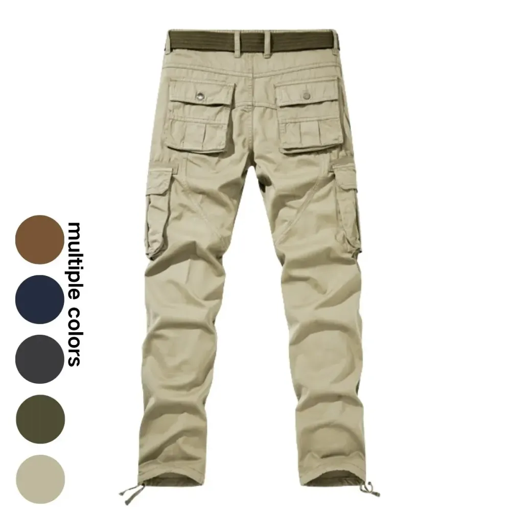 Workwear pants for spring and autumn, men's fashion trend pants, men's multi-pocket casual long pants