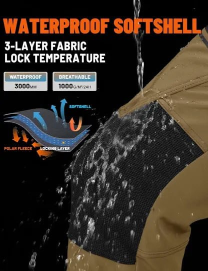 Men's Snow Ski Pants Winter Fleece Lined Pants for Mens