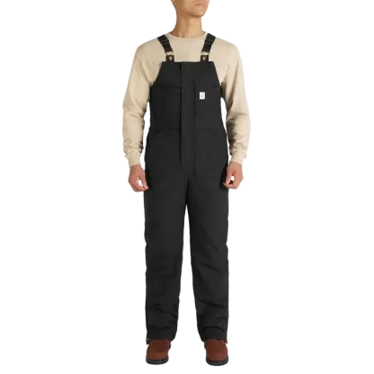 Men's Cold-Weather Insulated Bib Overalls - Loose-Fit Canvas + Tool Pockets