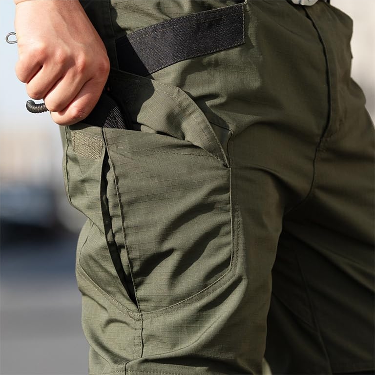 Men's Flex Stretch Tactical Pants, Water Resistant Ripstop Cargo Pants