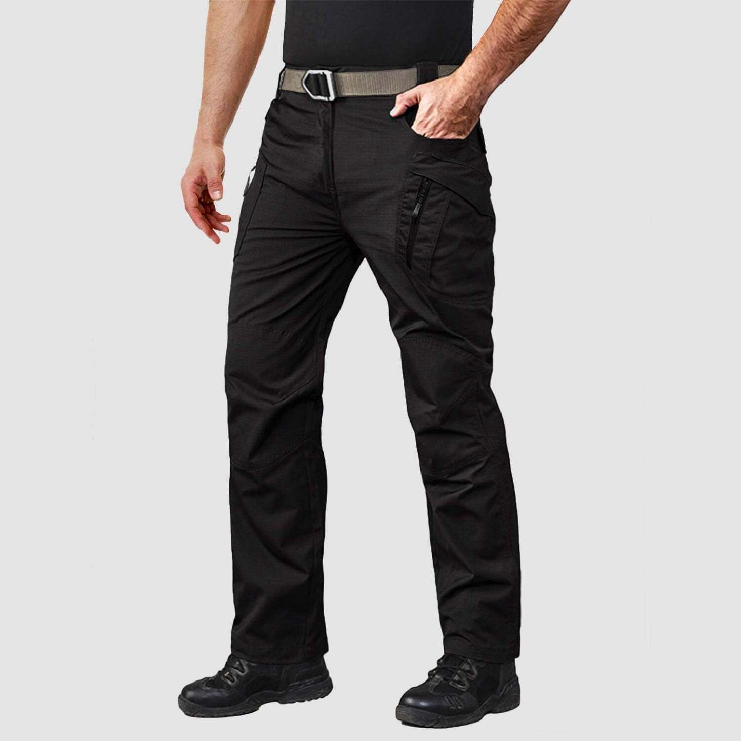 7-parks Men's Tactical Pants with 9 Pockets Rip-Stop Work Hiking Pants