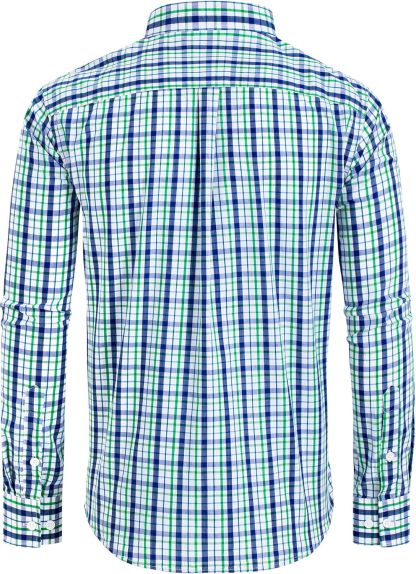 Clearance sale! Men's Plaid Button Down Shirts Cotton Long Sleeve Dress Shirts Regular Fit Gingham Shirts