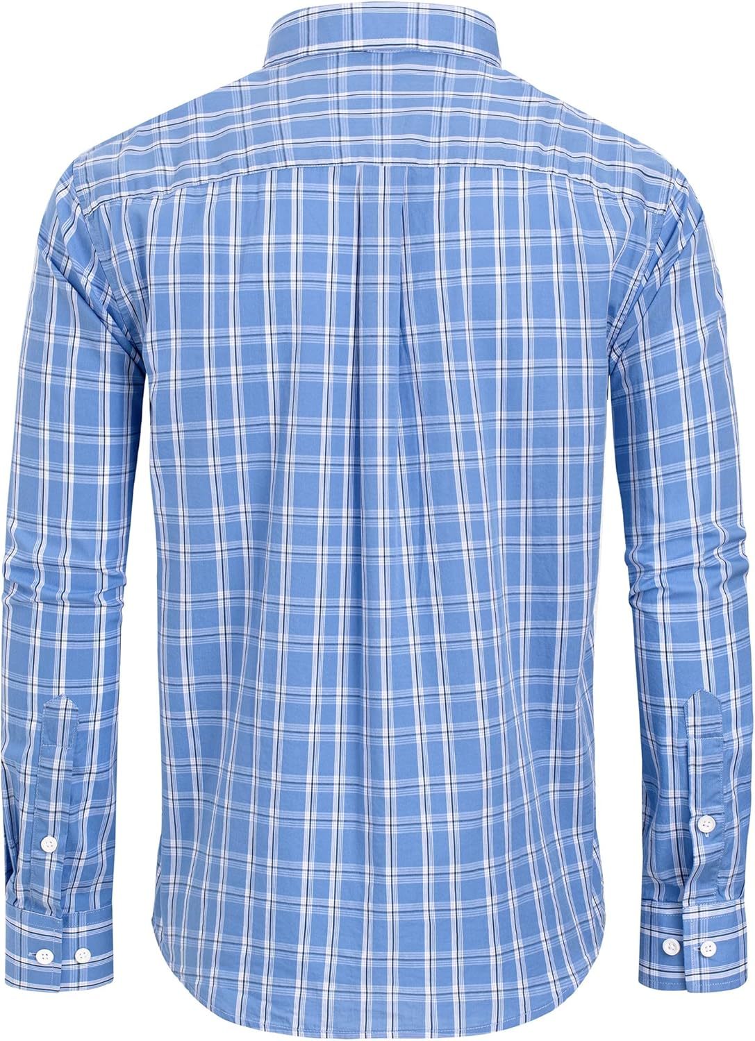 Clearance sale! Men's Plaid Button Down Shirts Cotton Long Sleeve Dress Shirts Regular Fit Gingham Shirts
