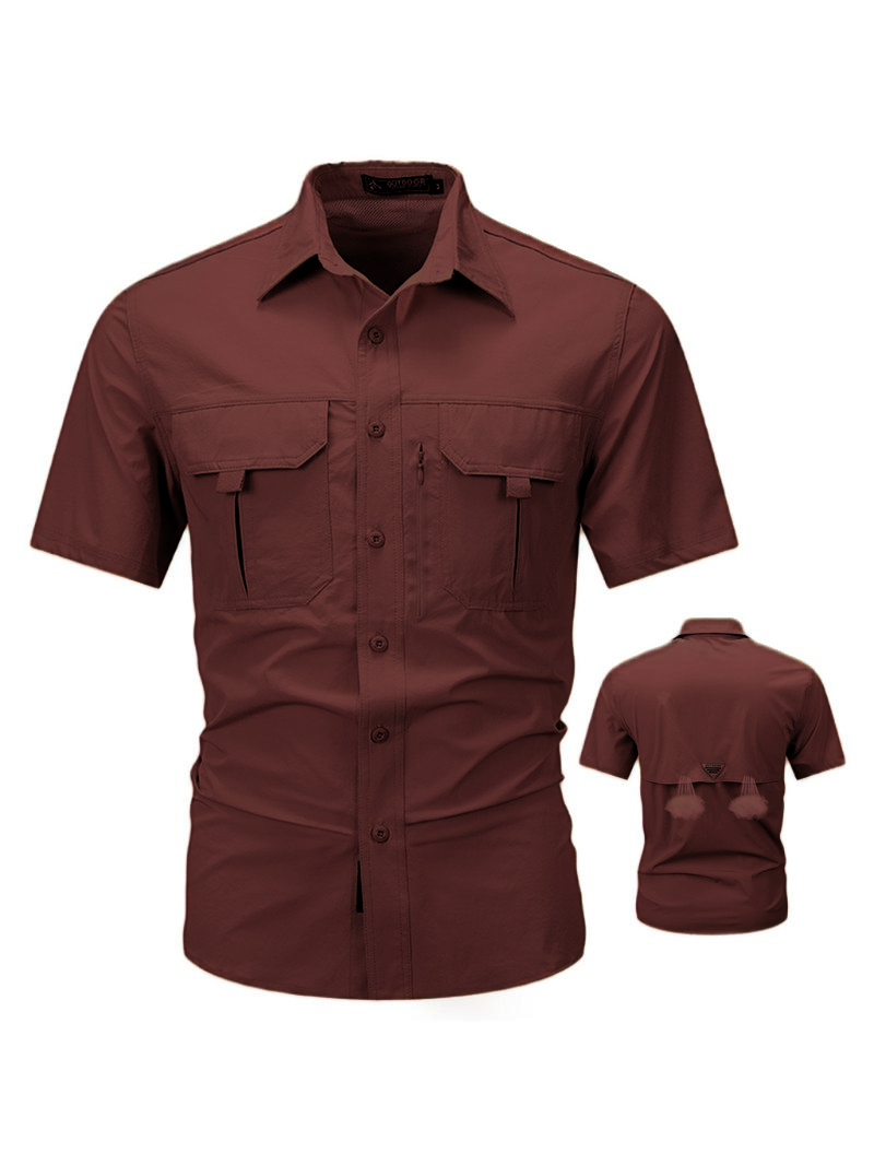🔥12-Pack Men‘s Patched Quick-Dry Short Sleeve Shirt