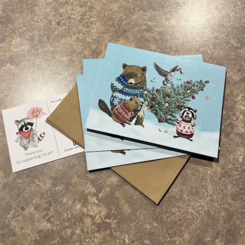 Animal Christmas Card Set(10 Pcs)