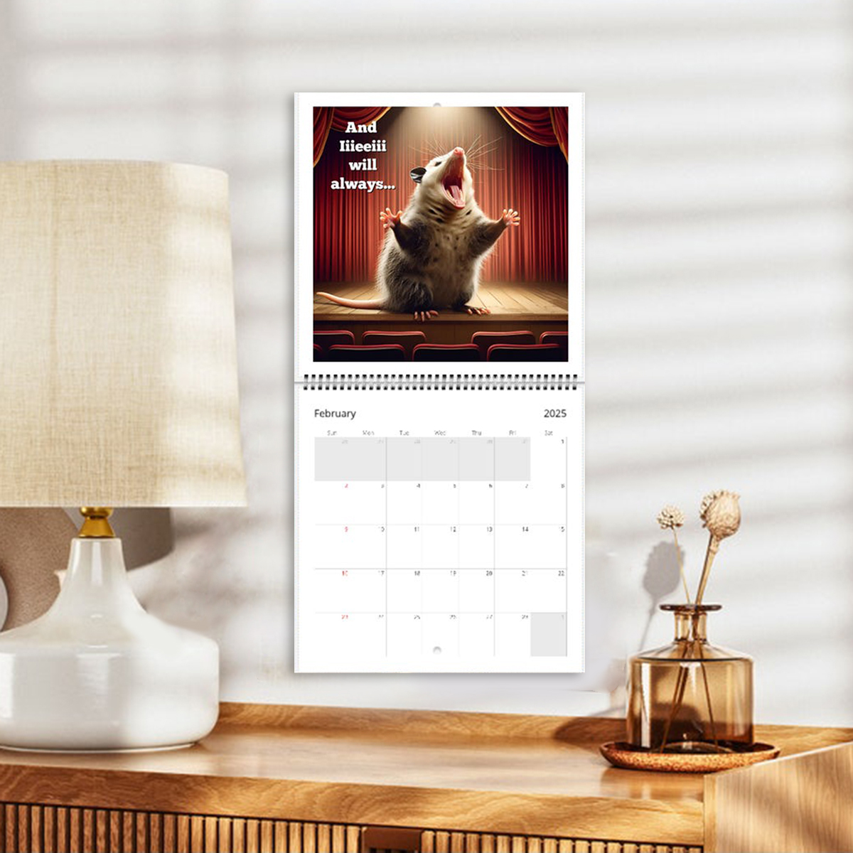 🐭2025 Funny Screaming Possums Calendar