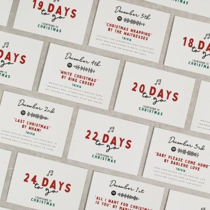 🎄Christmas Advent Calendar-🗃Twenty-Four Days Of Christmas Card Set