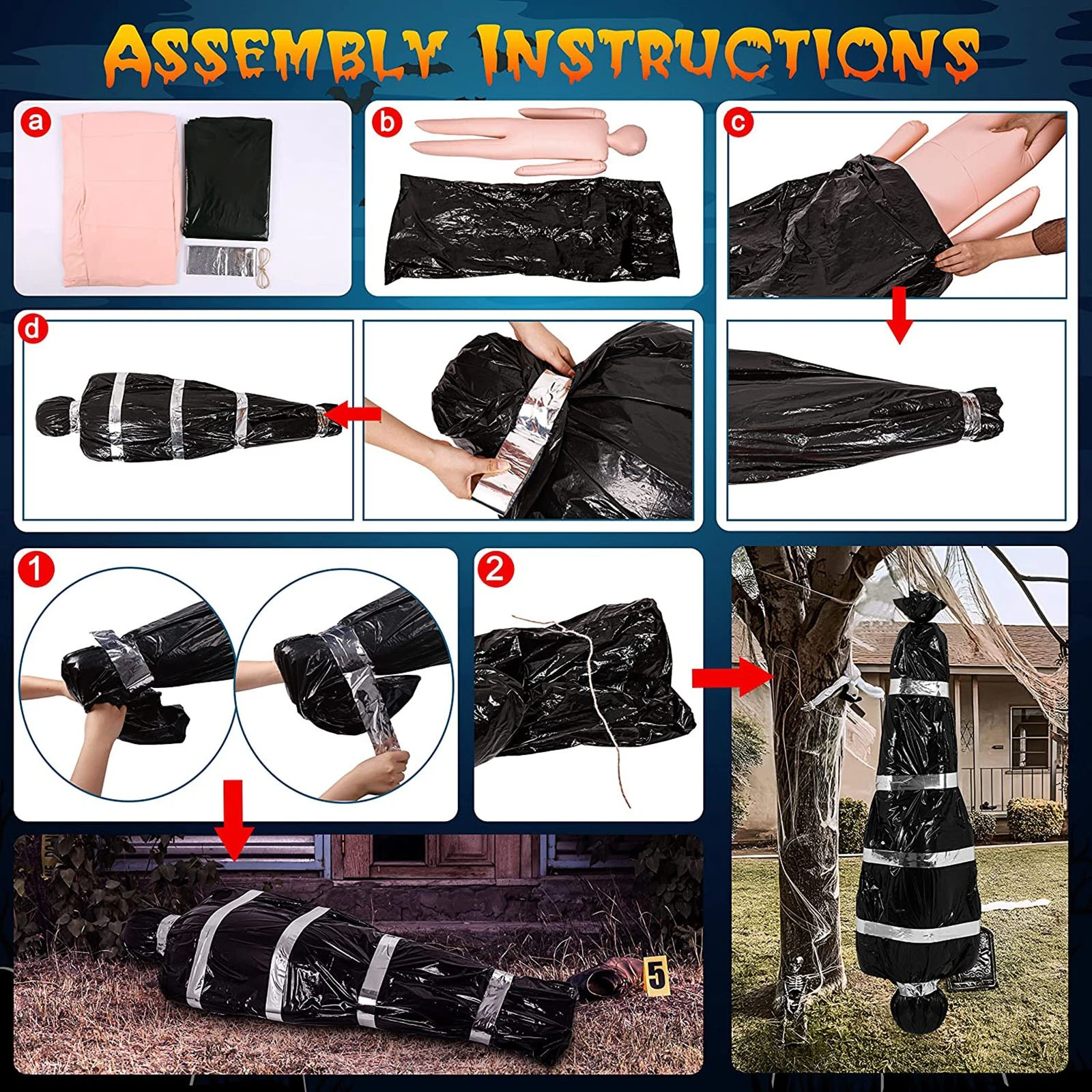 🎃Halloween Dead Body Crime Scene Victims Prop👻