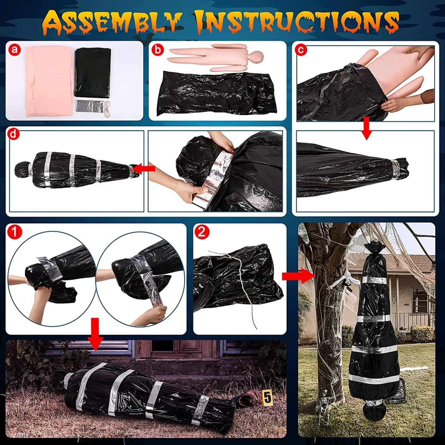 🎃Halloween Dead Body Crime Scene Victims Prop👻