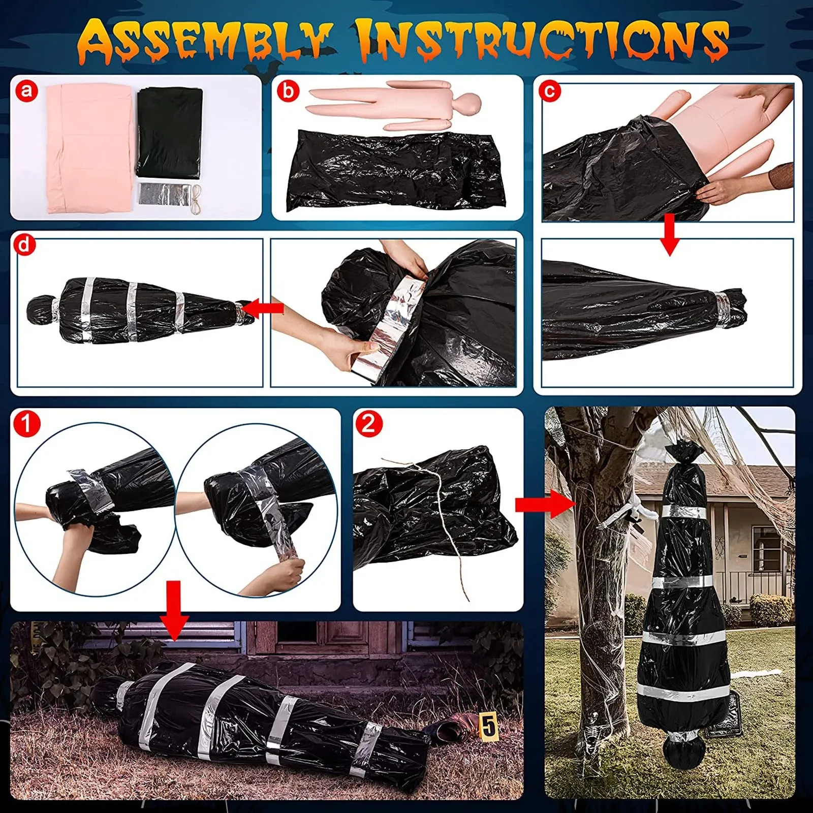 🎃Halloween Dead Body Crime Scene Victims Prop👻