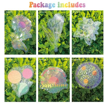 Adsorption rainbow glass window stickers🌈rainbow🌸flowers🐰cute animals🦋butterflies
