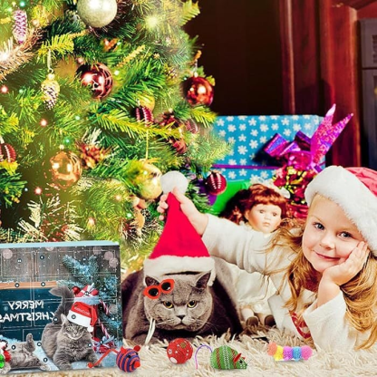🔥Last 48 hours 70% OFF - 🐱2024 Christmas Countdown Cat Toys Advent Calendar