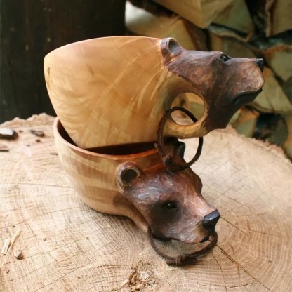 Kuksa Hand Carved Wooden Mug