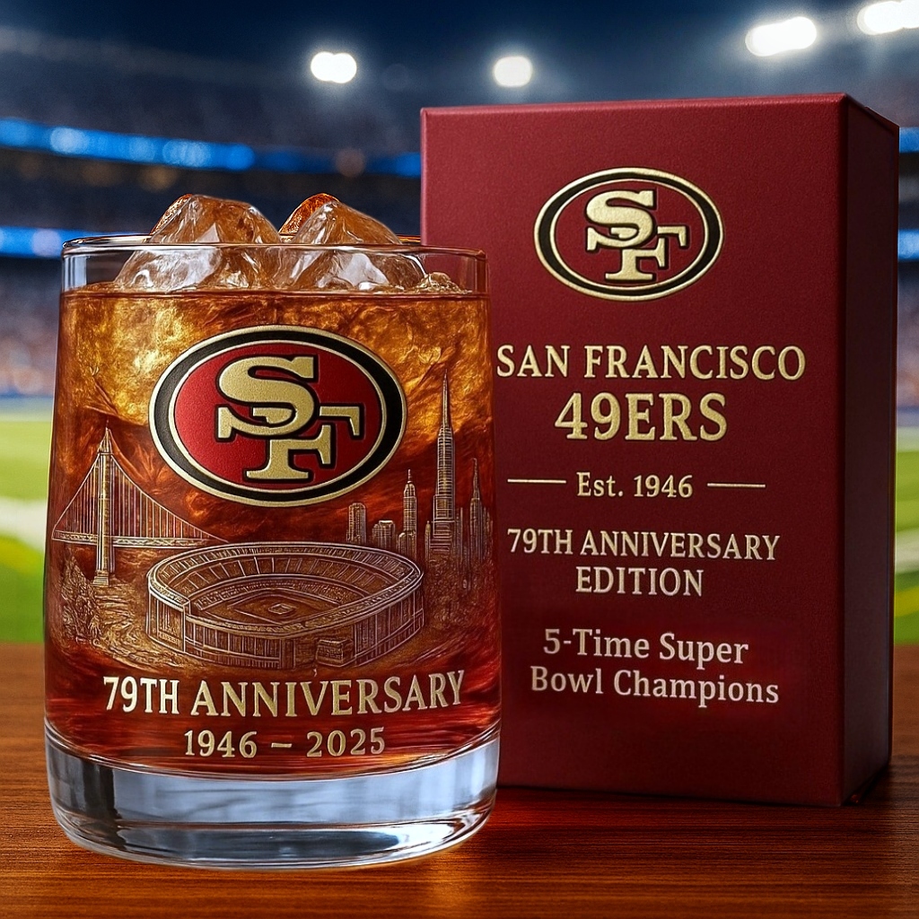 San Francisco 49ers 79th Anniversary Whiskey Glass