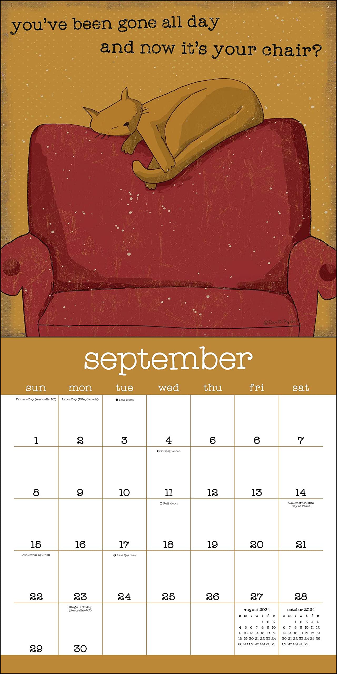 😸A Year of Snarky Cats 2024 Wall Calendar