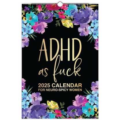 2025 Funny Adult Monthly ADHD Neurospicy Wall Calendar