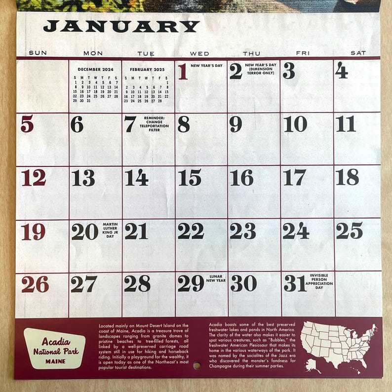 [Copy]📅2025 National Park Monsters Calendar