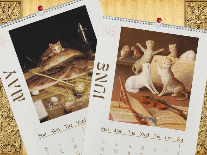 2024 Wall Hanging Calendar, Funny Art Novelty Gift