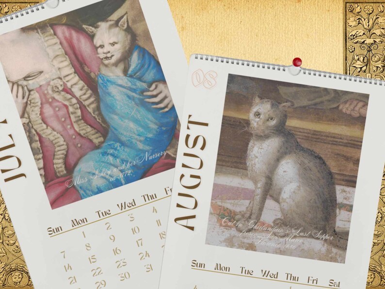 2024 Wall Hanging Calendar, Funny Art Novelty Gift