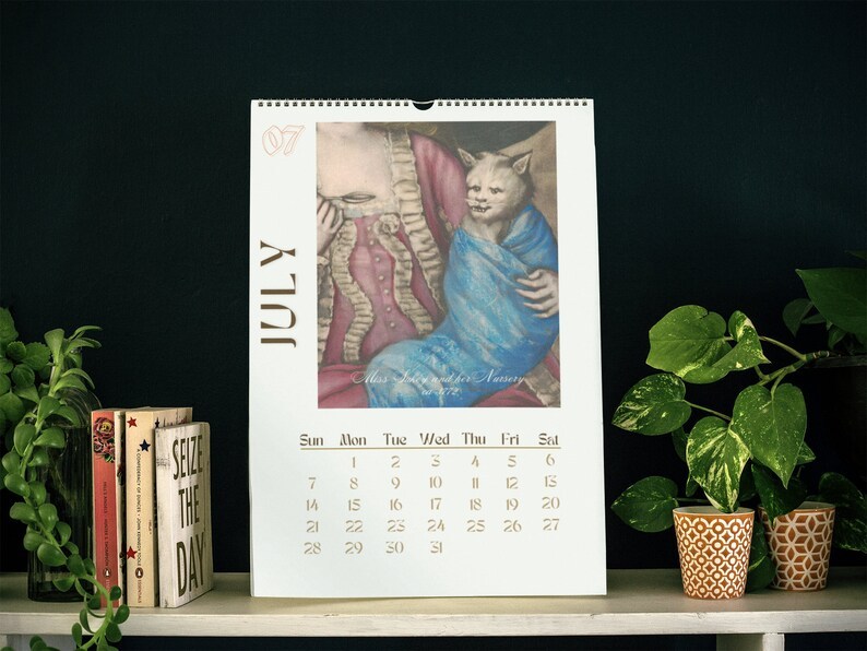 2024 Wall Hanging Calendar, Funny Art Novelty Gift