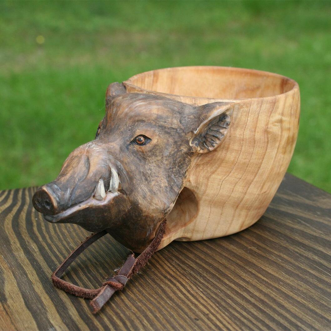 Kuksa Hand Carved Wooden Mug