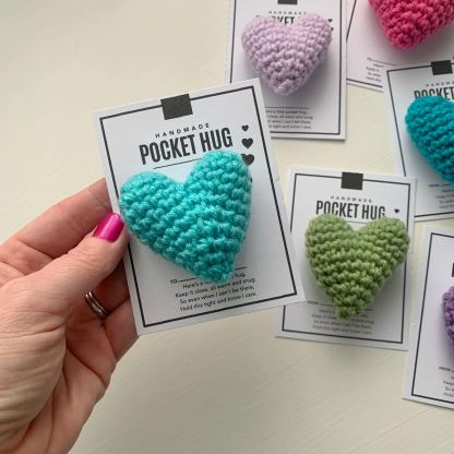 Pocket Hug-Crocheted Heart