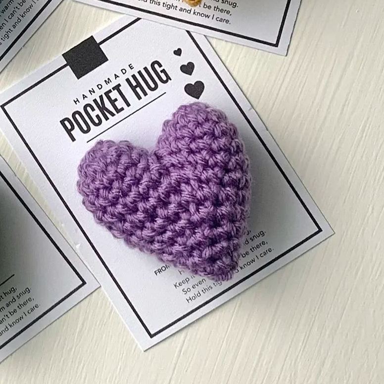 Pocket Hug-Crocheted Heart