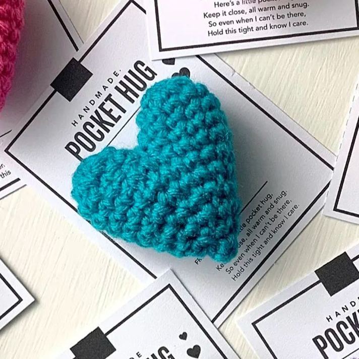 Pocket Hug-Crocheted Heart