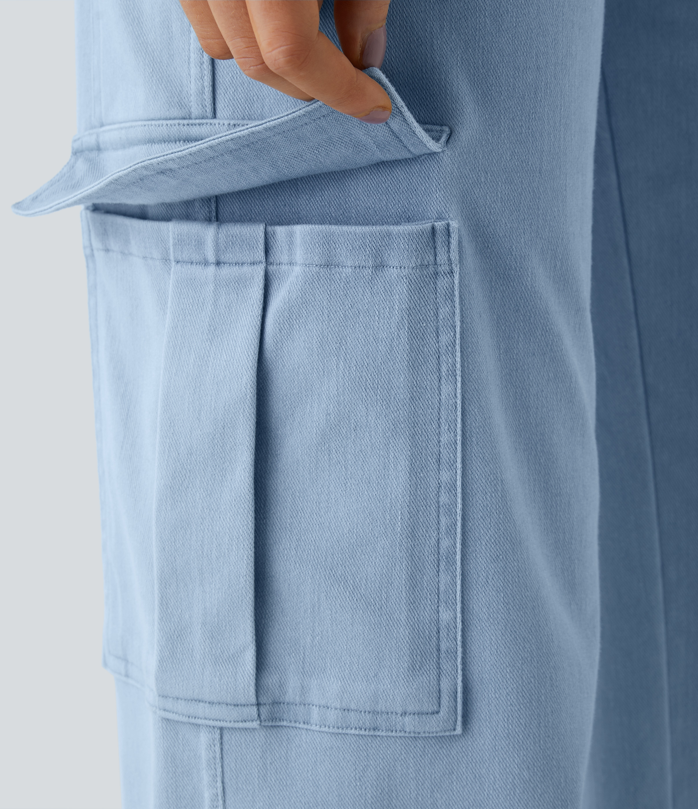 Mid Rise Pockets Straight Leg Casual Cargo Jeans