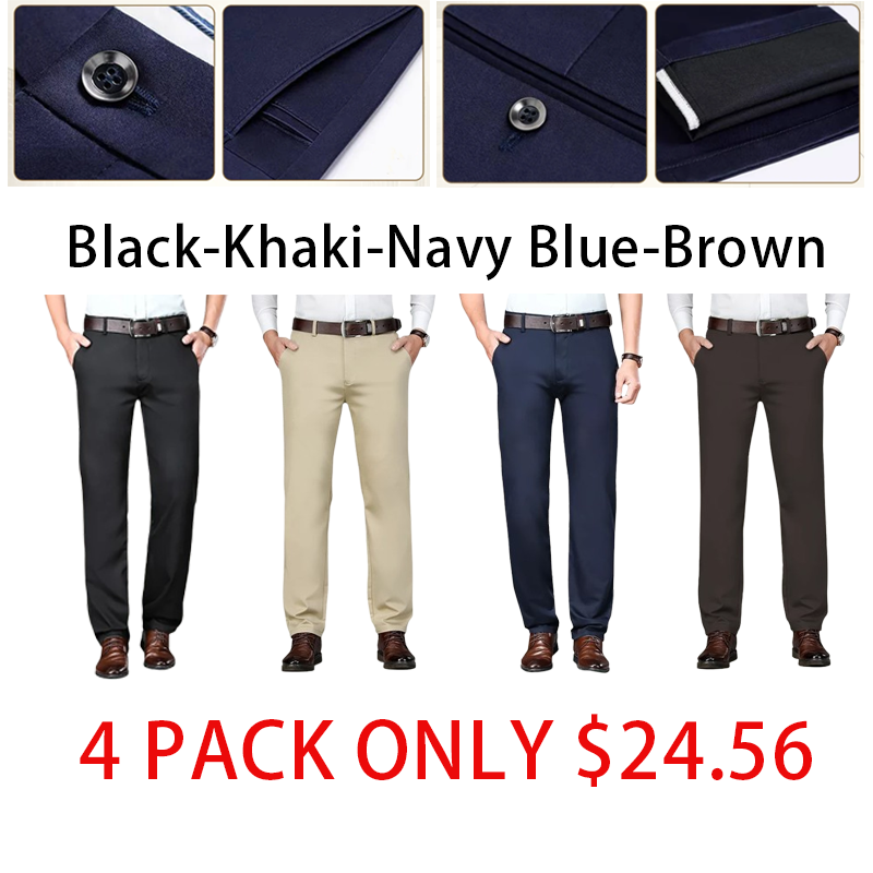  Men's High Elastic Business Casual Pants