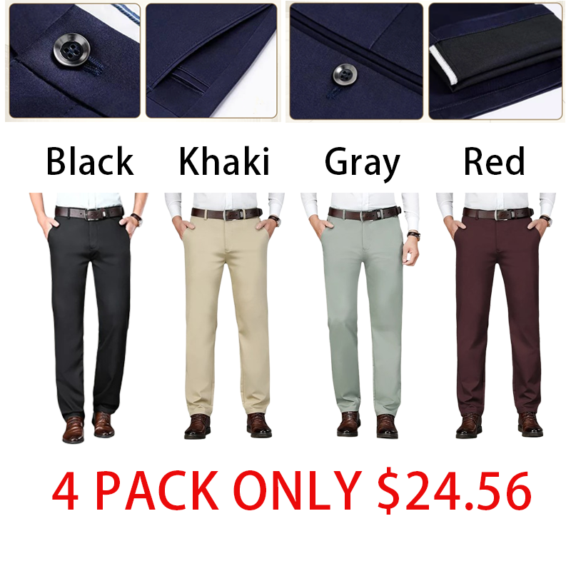  Men's High Elastic Business Casual Pants