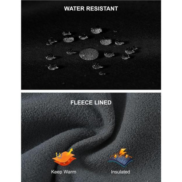 Men's All-Weather Insulated Cargo Pants - Waterproof Winter Snow Trousers with Fleece Lining