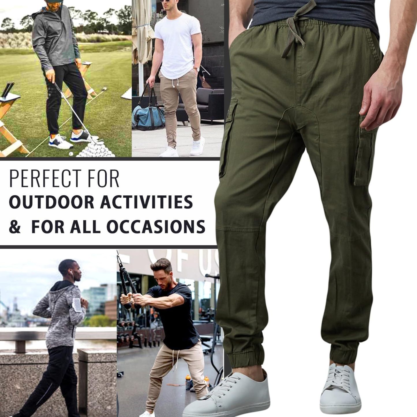 Last Day Promotion🔥3-Pack Men's Cotton Flex Stretch Cargo CombatJogger Pants (Sizes, S-6XL)