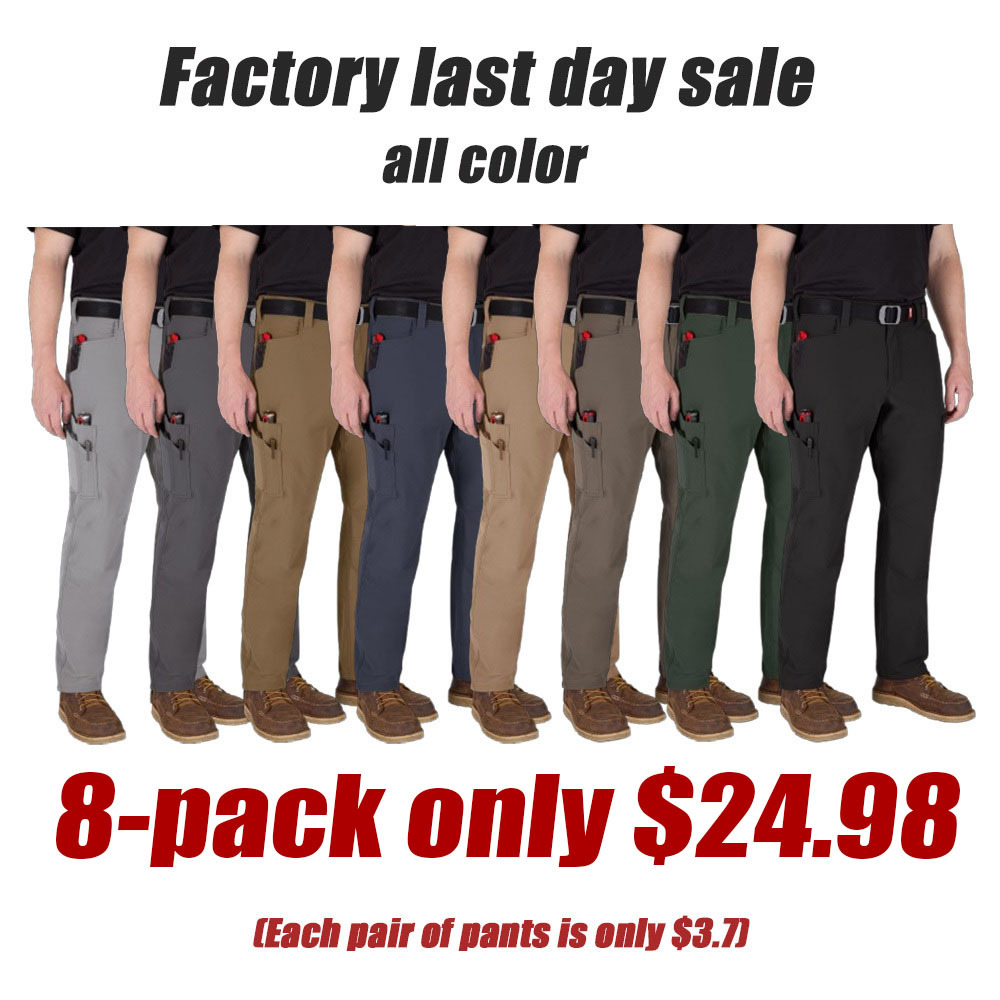 Last Day Promotion 🔥Men's 8-PACK Tech Work Pants with 7 Pockets