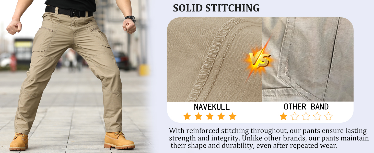 solid stitching,our pants maintain their shape and durability.