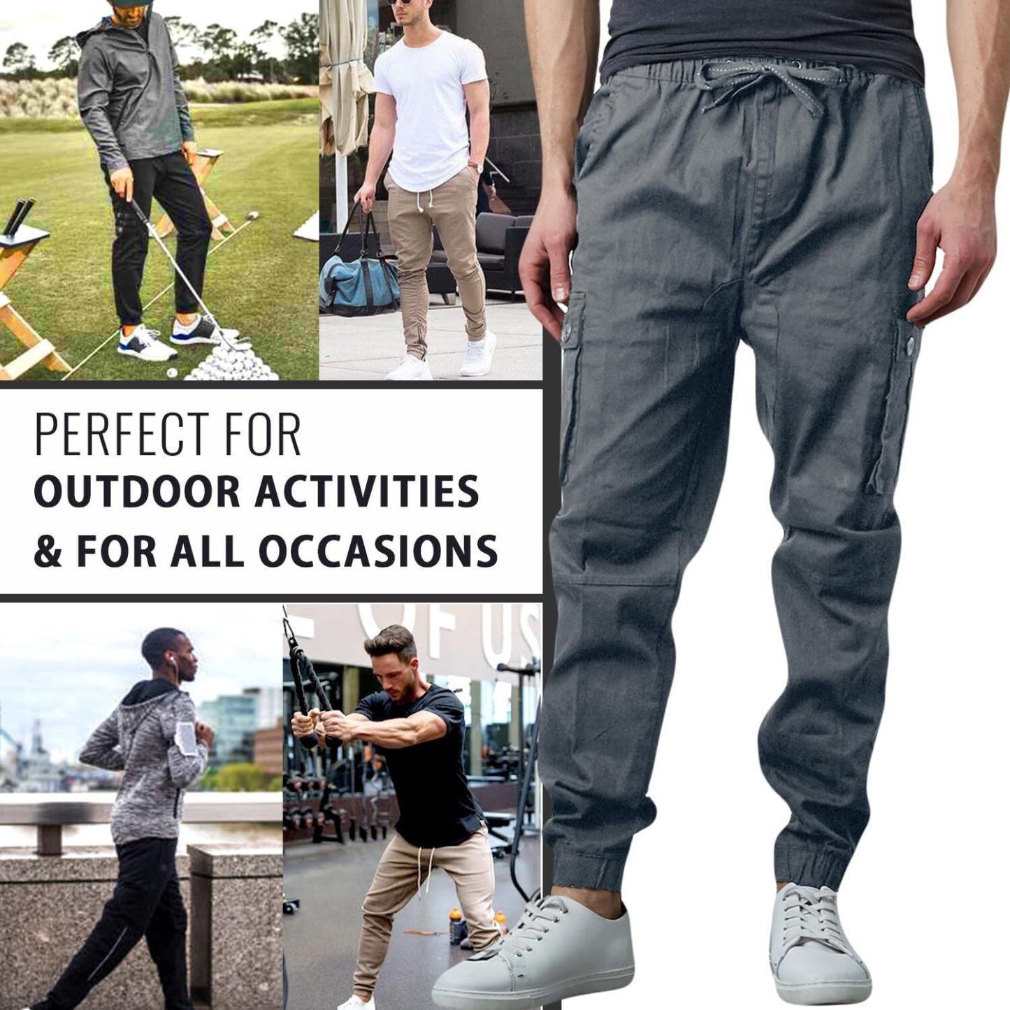 Last Day Promotion🔥3-Pack Men's Cotton Flex Stretch Cargo CombatJogger Pants (Sizes, S-6XL)