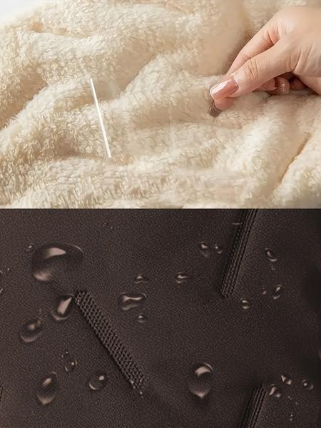 Men's Fleece Lined Casual Pants, Drawstring Waist, Zipper Pockets, Windproof Thick Fabric, Fall & Winter Outdoor Wear