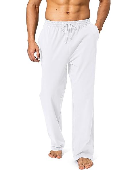 Deyeek Men's Lightweight Sweatpants Open Bottom Sweat Pants for Men Straight Leg Gym Sweatpants Lounge Pants with Pockets