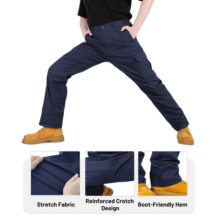 FREE SOLDIER Men's Tactical Pants Water Resistant Ripstop Cargo Work Lightweight EDC Hiking Pants with Multi Pockets