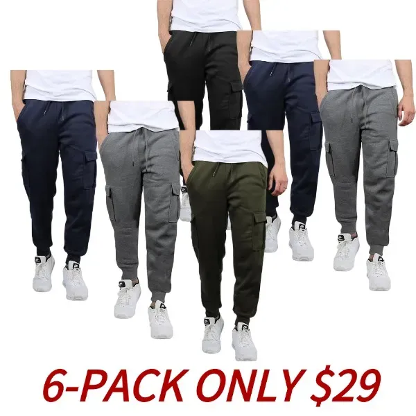 Men's Fleece Lined Cargo Jogger Sweatpants