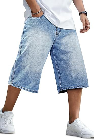 Men's Loose-Fit Denim Shorts — Stretchy, Relaxed Fit