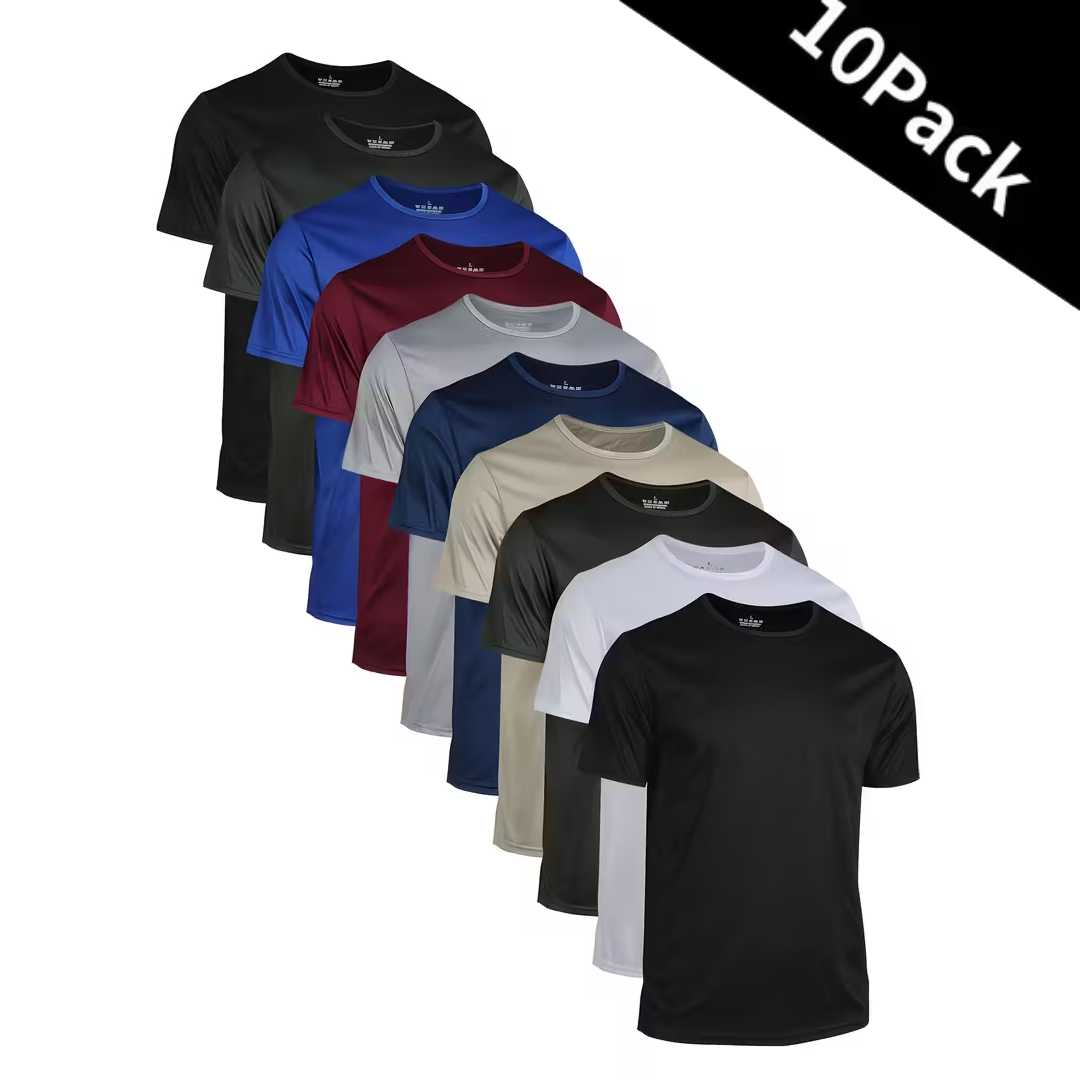 Men's Quick-Dry Breathable Sports T-Shirt 10-Piece Set