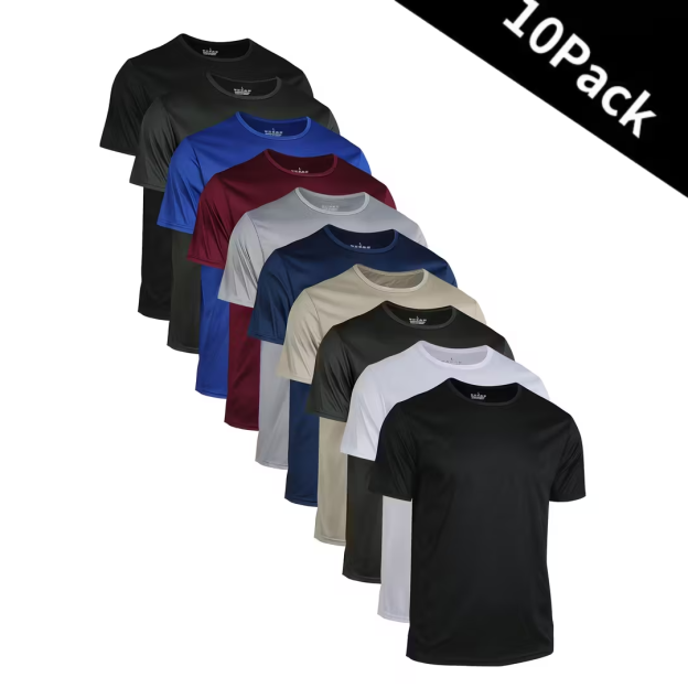 Men's Quick-Dry Breathable Sports T-Shirt 10-Piece Set
