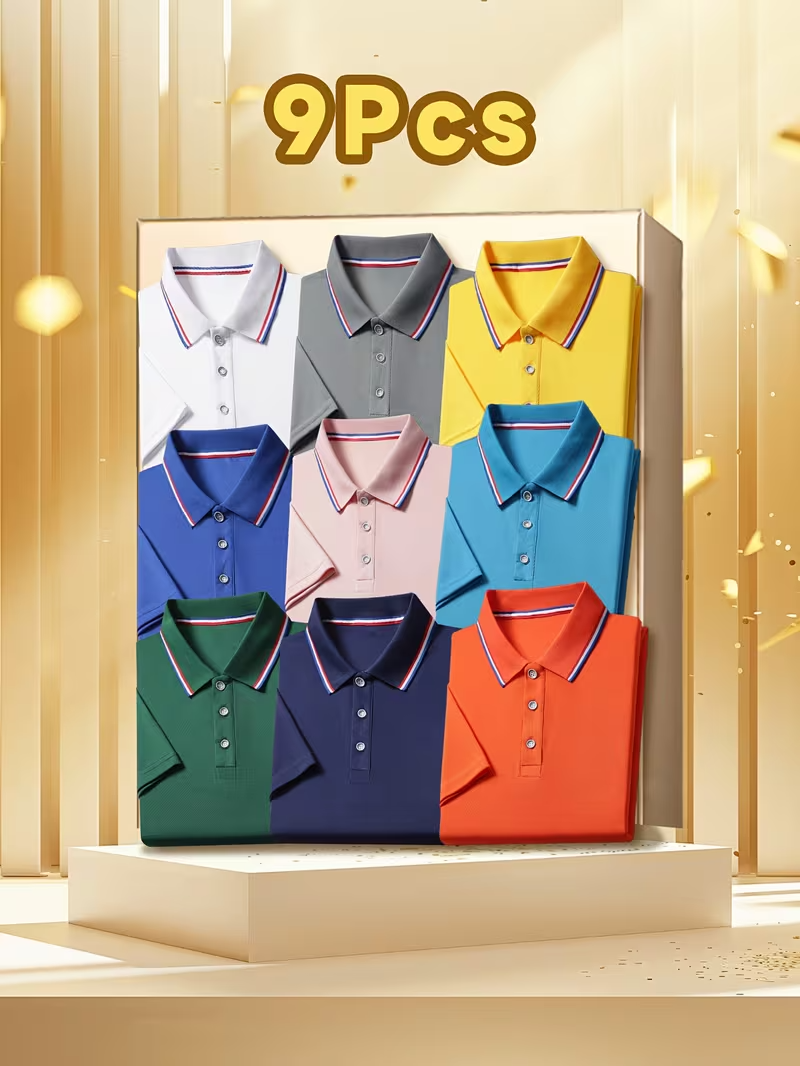 9pcs Men's Shirts in Various Colors