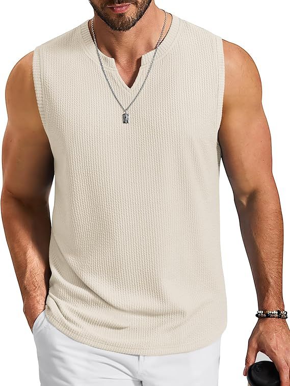 Men's Casual V-Neck Jacquard Knit Sleeveless Vest
