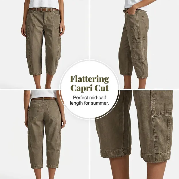 ⚡FINAL SALE⚡- Women's Mid-Rise Straight-Leg Cropped Pants