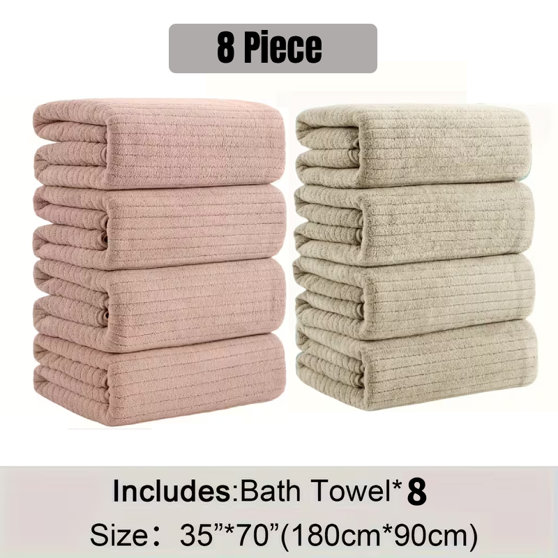 [8 Pack XL Bath Towels]35"x70" Extra Large Towel Microfiber Absorbent XL Bath Sheet Super Soft Bathroom Towels Set