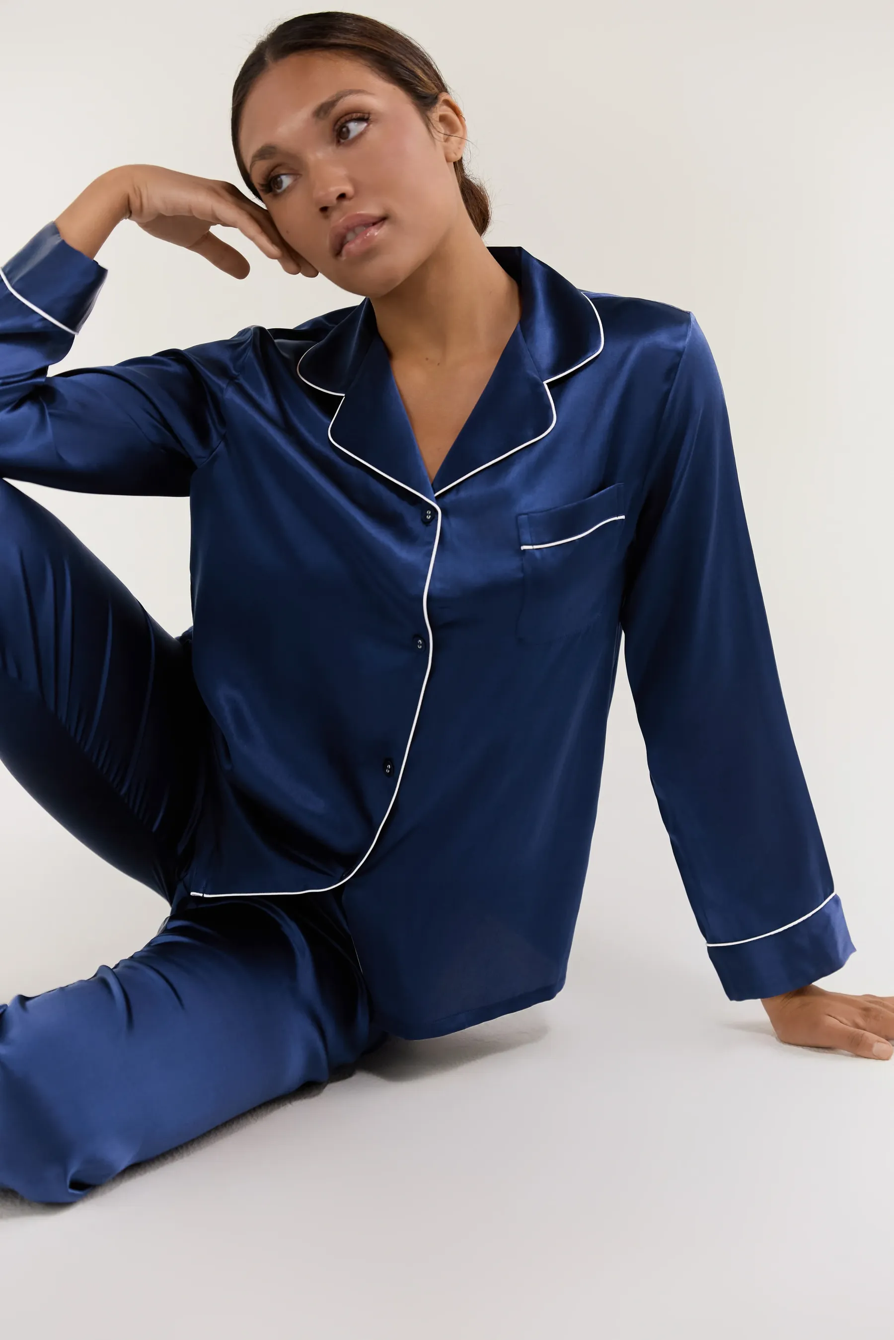 Women’s Long-Sleeve & Pants Silk Pajama