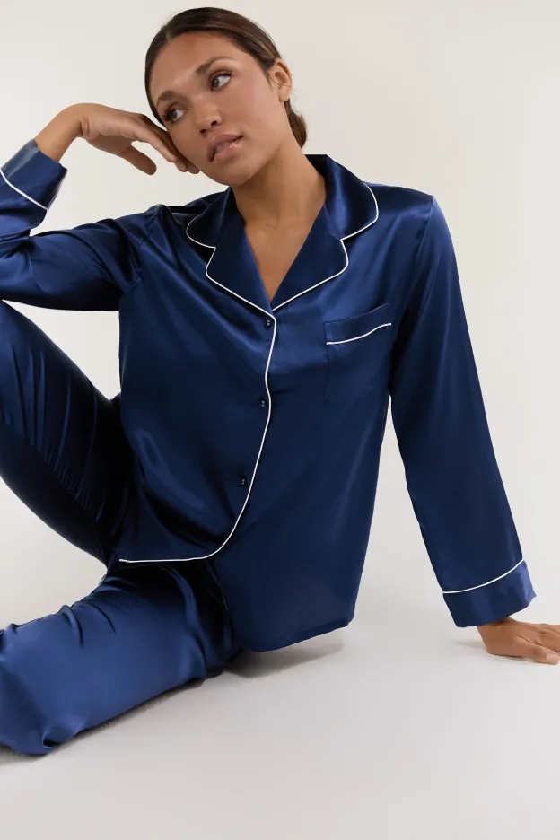 Women’s Long-Sleeve & Pants Silk Pajama